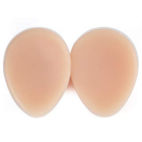 IVITA Formas De Mama De Silicona Pechos Falsos Realistas Formas De Senos Travestis Cosplay Prótesis De Transgénero Mastectomía Pechos (Beige, Copa C, 800 g/par, 16 * 10.9 * 6 cm)