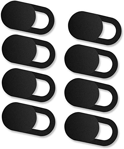 ivoler [8 Unidades Cubierta Webcam, Webcam Cover Slider Diseño Ultra Fino Camera Cover Tapa Webcam para Todo Tipo de Ordenadores Portátiles, Tabletas y Móviles Inteligentes - (Negro)