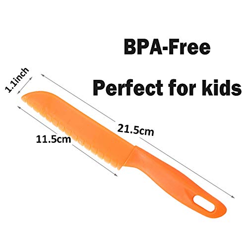 iwobi Cuchillos de Cocina para niños, Cuchillo de plástico para niños, 5 pcs Cuchillo de Seguridad para niños, Cuchillo para Lechugas, Uso Seguro para niños