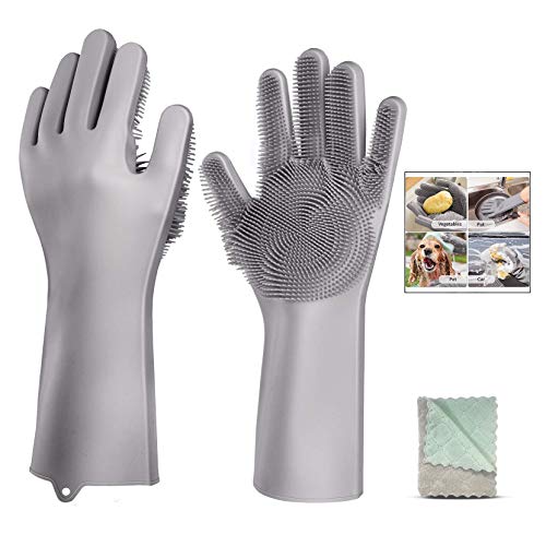 iwobi Guante Fregar Platos, Guantes de Silicona Mágicos Guantes de Limpieza mágicos de Silicona Resistente al Calor, Guantes de Limpieza mágicos