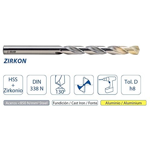 Izar 59234 Juego Brocas 1015, DIN 338, 1-10 x 0.50 mm, HSS, Zirkonio, 19 Piezas