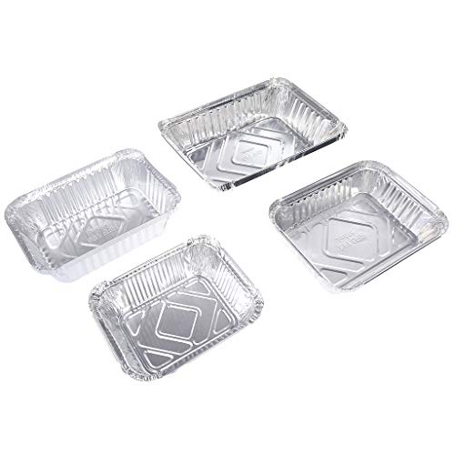 J_FEIFEI Caja de almuerzo desechable bandeja de lata horno pasta caja tazón paquete de papel de aluminio caja rectángulo barbacoa productos (juego de 5)