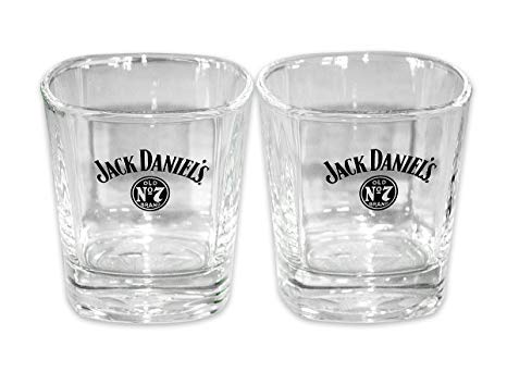 Jack Daniels Juego de Vasos de Whisky Tumbler. 2 Unidades - Vasos Originales. con señal para 2 Cl y 4 Cl