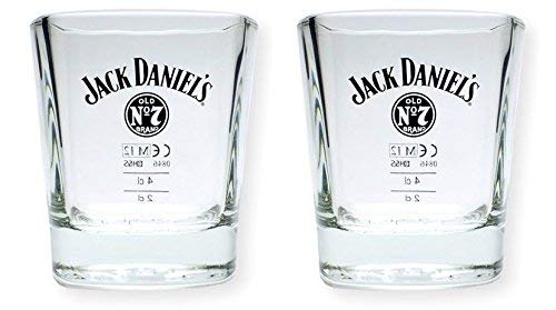 Jack Daniels Juego de Vasos de Whisky Tumbler. 2 Unidades - Vasos Originales. con señal para 2 Cl y 4 Cl