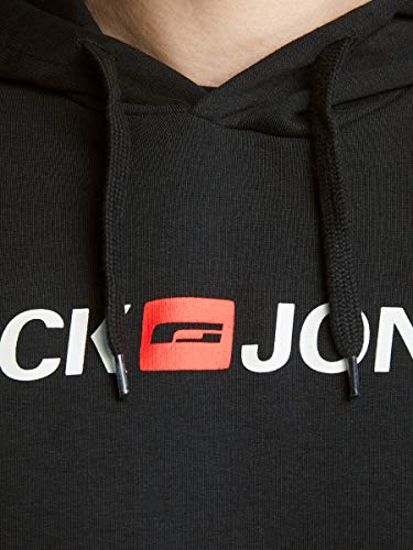 Jack & Jones Jjecorp Logo Sweat Hood Noos Capucha, Negro (Black Detail:Reg Fit), XX-Large para Hombre