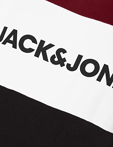 Jack & Jones JJELOGO Blocking Sweat Hood STS Sudadera con Capucha, Port Royale, S para Hombre