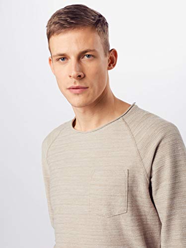 Jack & Jones Jjeterry Sweat O-Neck Noos Sudadera, Beige (Vajilla Fit: Reg/Melange), Grande (Tamaño del Fabricante: L) para Hombre