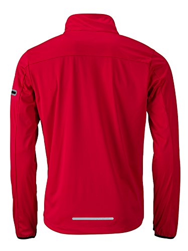 James & Nicholson Men's Sports Softshell Jacket, Chaqueta para Hombre, Rot (Light-Red/Black Light-Red/Black), Small