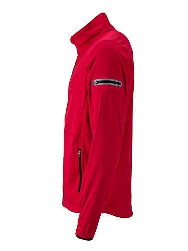 James & Nicholson Men's Sports Softshell Jacket, Chaqueta para Hombre, Rot (Light-Red/Black Light-Red/Black), Small