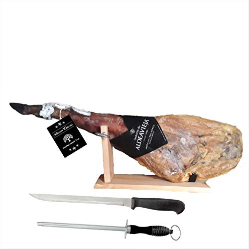 Jamon Iberico de Cebo 50% 8Kg Aprox. + Jamonero + Cuchillo de Corte + Chaira