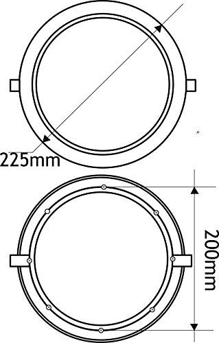 JANDEI - 5x Downlight LED 18W Redondo Plano De Empotrar Luz Blanca Fría 6000K, Aluminio Aro Blanco Mate, Para Hueco De 200-205mm Blanco