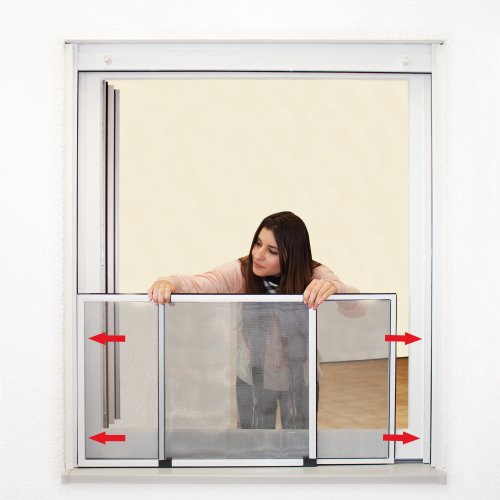 JAROLIFT Mosquitera extensible/Easy Slide para ventanas y puertas con railes de persiana enrollable