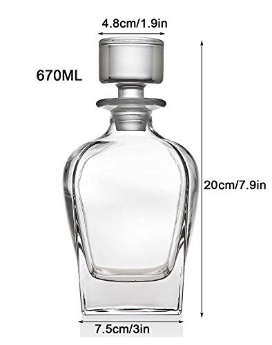 Jarra De Whisky De Cristal con Botella De Whisky, 2/6 Piezas De Vasos De Cristal Sin Plomo Escocés, para Fiestas Familiares, Hombres, Borbón, Vodka O Whisky (3 O 7 Piezas),B