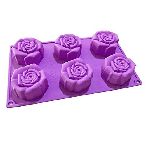 JasCherry Forma de Rosa Moldes de Silicone - Premium Antiadherente Moldes para Tartas, Repostería, Bizcocho, Gelatina, Jabón, Muffin, Pudín #2