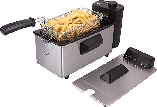 Jata FR678 Freidora 100% Desmontable 3,2 l Cestillo de Gran Capacidad Mango Abatible Antimezcla de Sabores Termostato Regulable de Temperatura Tapa Inoxidable con Asa Recogecables