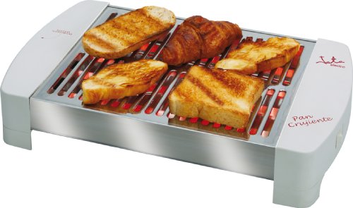 Jata TT589 Tostador Horizontal de Cuatro Barras Blanco Mueble y Parrilla de Acero Inoxidable 4 Barras de Cuarzo Gran Superficie para un Tostado Homogéneo con Cuatro Barras 550 W