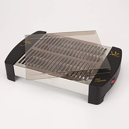 Jata TT589NG Tostador Horizontal de Cuatro Barras Negro Mueble y Parrilla de acero inoxidabl con 4 Barras de Cuarzo Gran Superficie para Conseguir un Tostado Homogéneo Bandeja Recogemigas Extraíble