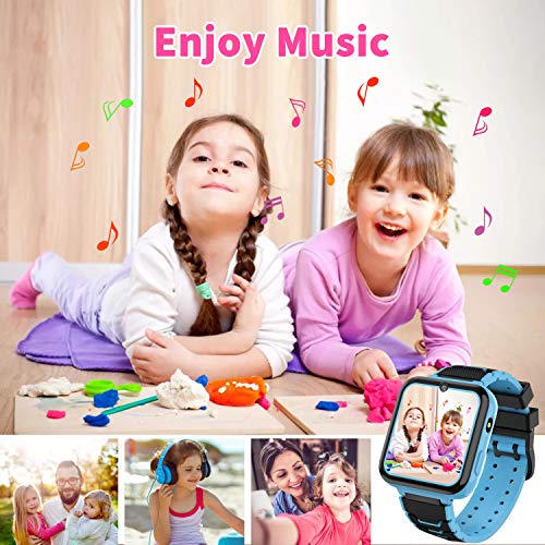 Jaybest Reloj Inteligente para Niños, Smartwatch niños con Hacer Llamada, SOS, Cámara, Música, Juegos y Despertador, Regalo para Niño Niña de 3-12 años, Azul