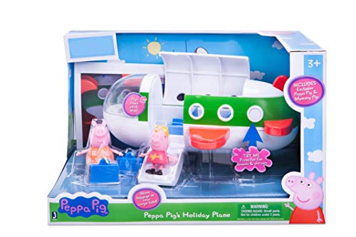 Jazwares PEP0705 – Peppa Wutz Peppa – Avión de Vacaciones con Sonido y Funciones adicionales, 3 Figuras y Accesorios exclusivos, Coche de Peppa Pig Original para niños a Partir de 3 años