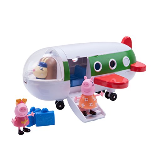 Jazwares PEP0705 – Peppa Wutz Peppa – Avión de Vacaciones con Sonido y Funciones adicionales, 3 Figuras y Accesorios exclusivos, Coche de Peppa Pig Original para niños a Partir de 3 años