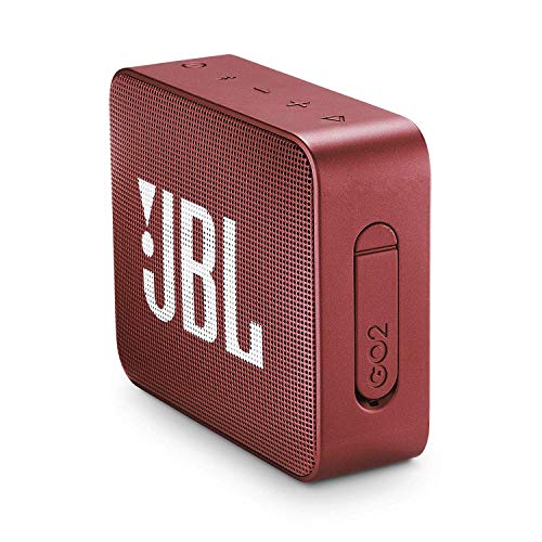 JBL GO 2 - Altavoz inalámbrico portátil con Bluetooth , Parlante resistente al agua (IPX7) , hasta 5h de reproducción con sonido de alta fidelidad , Rojo