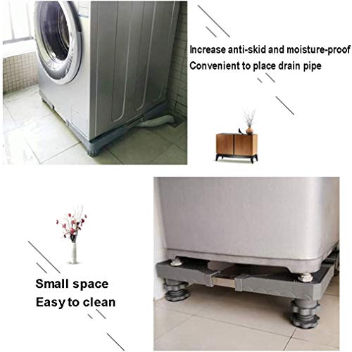 JCJ-Shop Soporte Multifuncional Ajustable para Refrigerador Acero Inoxidable Base para Lavadora con Soporte De Estante De 4 Pies Fuertes, para Secadoras Y Congeladores