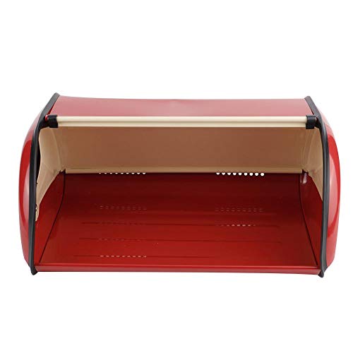 Jeffergarden Organizador de Almacenamiento de Cocina de Gran Capacidad, Caja de Pan de Metal, contenedor para panes, Pasteles y Galletas(Rojo)