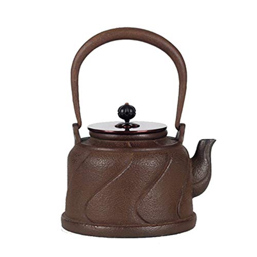 Jenghfnifer Hierro Fundido Tetsubin 1300 ml Tetera Hornillo japonés Retro Tetera de té hogares utilizando desparafinado Tecnología (Color : Brown, Size : 1300ml)