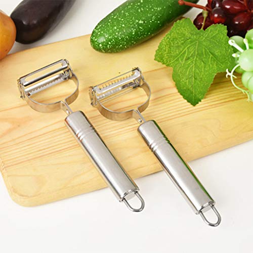 JERKKY  Fruit Peeler, Multifuncional de Acero Inoxidable Smiley Face Fruit Peeler Patata Melon Planer Rugged Home Kitchen Gadgets