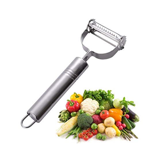 JERKKY  Fruit Peeler, Multifuncional de Acero Inoxidable Smiley Face Fruit Peeler Patata Melon Planer Rugged Home Kitchen Gadgets