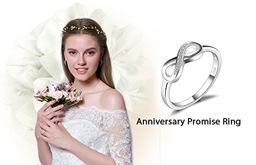 JewelryPalace Anillo infinito Amor Eterno de Circonia Cúbica Aniversario Promesa de Plata de ley 925 Tamaño 14