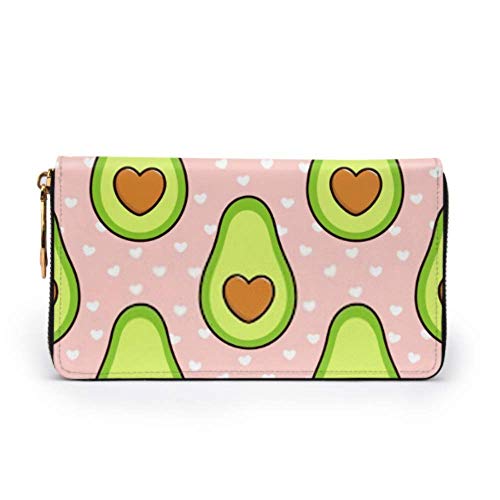 JHGFG Bolso de Moda Patrón de Billetera con Cremallera Forma de Hueso de Aguacate Corazón en el teléfono Cartera de Embrague Cartera de Noche Bloqueo de Billetera de Cuero Organizador de múltiples ta