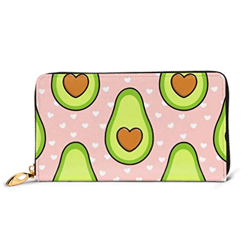 JHGFG Bolso de Moda Patrón de Billetera con Cremallera Forma de Hueso de Aguacate Corazón en el teléfono Cartera de Embrague Cartera de Noche Bloqueo de Billetera de Cuero Organizador de múltiples ta