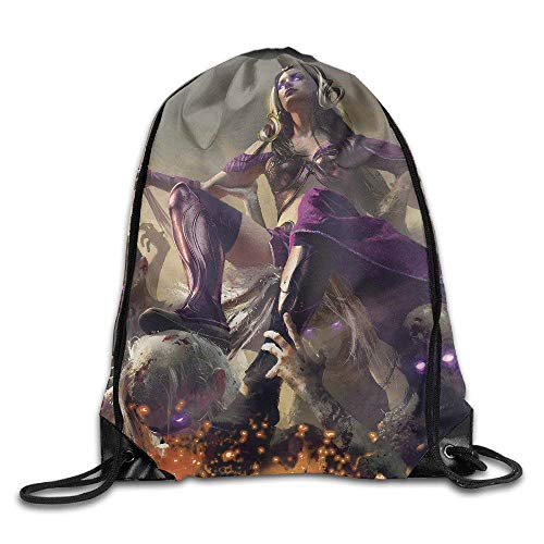 JHUIK Drawstring Bag Backpack,Ligero Plegable de Gran Capacidad TCG Magic The Gathering Mochila con cordón Mochila Bolsa de Viaje Casual Casual Bolso de Hombro Duradero