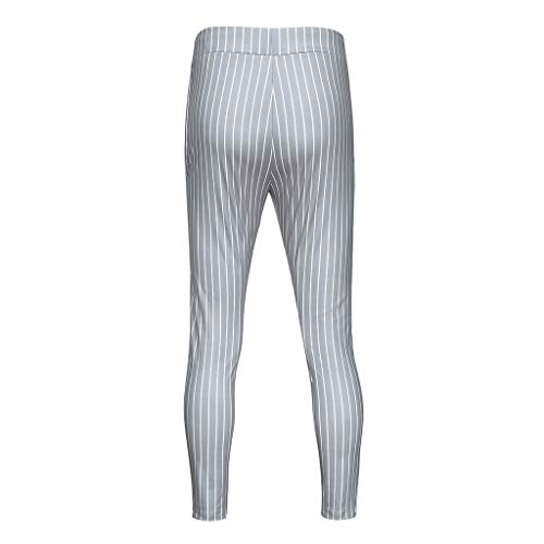 JiaMeng Casuales Pantalones para Hombre Joggers Patchwork a Rayas Pantalones de chándal con cordón Ocasionales Pantalones Largos con Bolsillos y Cintura con cordón