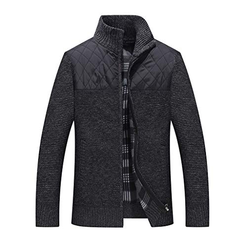 JiaMeng-ZI Ropa de Moda Mantener Caliente Cuello Alto Suéter de Punto Slim fit Chaqueta Otoño Invierno Casual Sweater Jacket al Aire Libre Cómodo Abrigo de Manga Larga