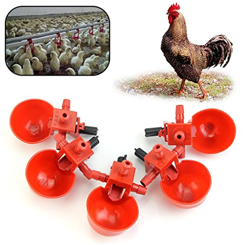 jiamins 5 Pack bebedero para pájaros comedero para pájaros bebedero pollo – Adapter el tubo de diámetro 9,5 mm