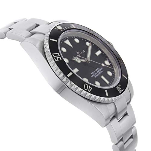 jiao Reloj para Hombre estrenar para Hombre, Relojes mecánicos automáticos, Bisel de cerámica de accionamiento Negro, Pulsera de ostra Deportiva de Zafiro de Cristal