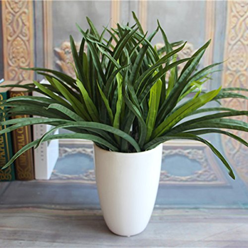 Jiayuane Delicioso Verde Artificial Hojas de orquídea Cymbidium Grass Plantas realistas DIY Decoración para el Hog