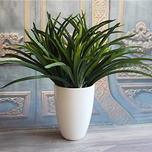 Jiayuane Delicioso Verde Artificial Hojas de orquídea Cymbidium Grass Plantas realistas DIY Decoración para el Hog