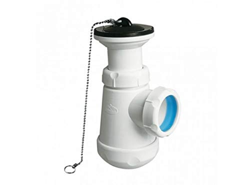Jimten 004036 - Sifon botella corto extensible, salida horizontal, válvula lavabo-bidé, S-84 1,1/4x63