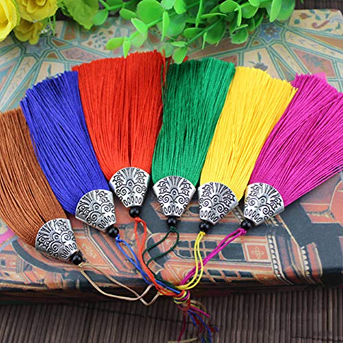 JINGRU 5 Unids/Lote 8 CM Clave Chian Colgantes Borla de Seda de Hielo Fringe Trim Craft Llavero   Fabricación DIY Cepillo Cortina Decoración para Llavero Llavero