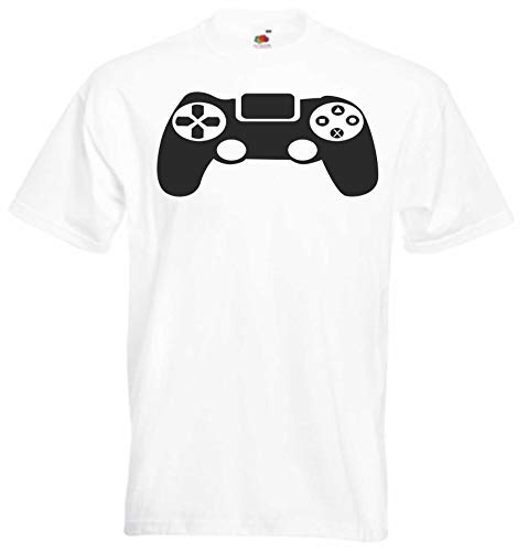 JINTORA Camiseta T-Shirt - Hombre Blanco - tamaño XL - Juegos de Controlador Retro Game Gamble Game - JDM/Die Cut - para Fiesta Carnaval Carnaval Laboral Deportes