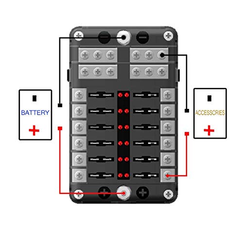 Jinxuny Bloque de fusibles de la Cuchilla Portafusibles de la Caja de fusibles de la Cuchilla 12V 32V para el Infante de Marina del camión del autobús del Coche Van