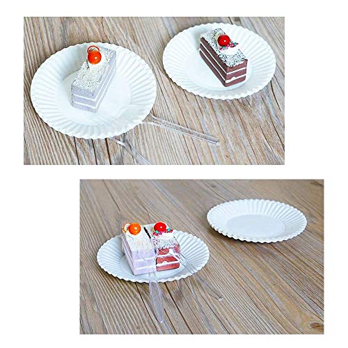 Jixista Mini Cucharas Plásticas Mini Clear Plastic cucharillas de cubiertos 100 cucharas de cubiertos desechables en plástico blanco para Postre Café Té Cócteles Drinks Zumos Helado