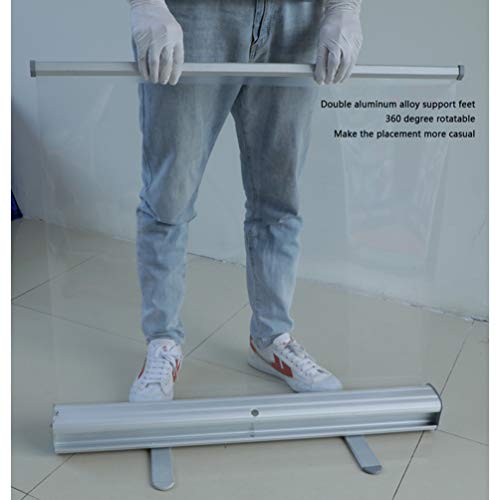 JIZHENG 120cm X 200cm Mampara Protectora Enrollable, Plegable Protección de PVC Transparente, para Oficinas y Trabajo Restaurante Bar Protector móvil