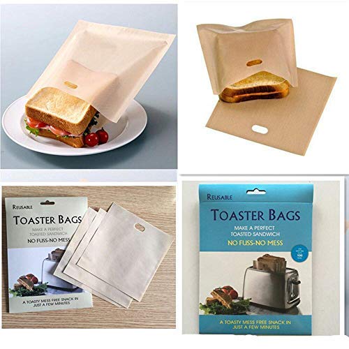 JJQHYC 8 Piezas Bolsas para Tostada Antiadherente Bolsas Reutilizable Resistente al Calor para Horno Microondas Tostadora Parrilla