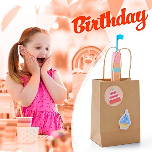 Jobary 24Pcs Bolsas Papel con Asas 23*8*17, Bolsas de Papel，Bolsas Papel Kraft，Bolsas de Fiesta de Regalo con Asas, Fiestas de Cumpleaños, Regalos, Compras (Espesar 140gms)