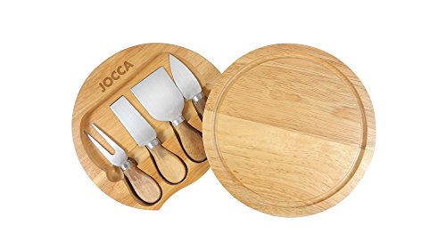 Jocca 5182 Set de Tabla y Cuchillos para Queso, Marrón, 20 cm