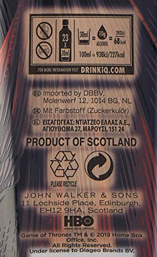 Johnnie Walker Song of Fire Whisky Escocés, Edición limitada Juego de Tronos: Casa Targaryen – 700 ml